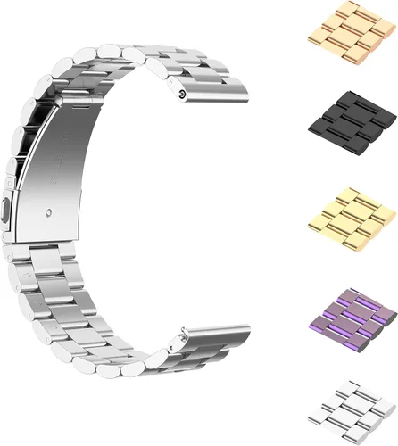 Miniatura 3 de Correa de reloj clásica de metal de acero inoxidable para Amazfit GTS 4 mini 4 3 2 2e 2 Mini/GTR 1.654 in/Bip 3 pro/Bip U pro/Bip S/Bip Lite pulsera