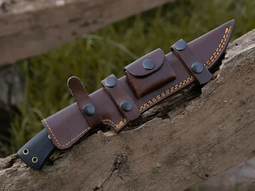 Miniatura 6 de HMC - Cuchillo de acero de damasco, cuchillos de caza de hoja fija, cuchillo de caza de ciervos de espiga completa, cuchillo de manualidades