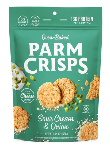 Miniatura 5 de ParmCrisps - Galletas crujientes de queso cheddar, hechas simplemente con queso 100% REAL Snacks keto saludables, bajos en carbohidratos, altos