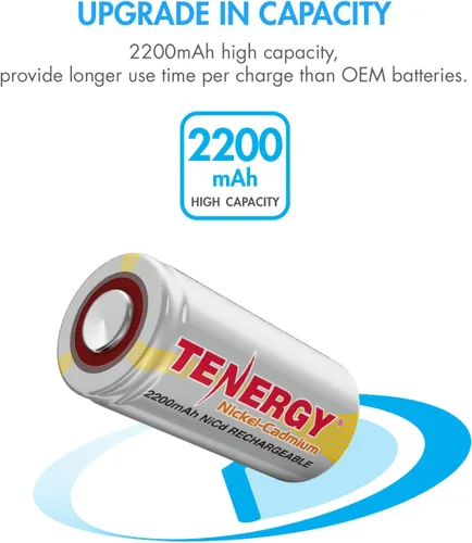 Miniatura 3 de Tenergy SubC - Batería recargable NiCd de 2200 mAh (sin pestañas), paquete de 15