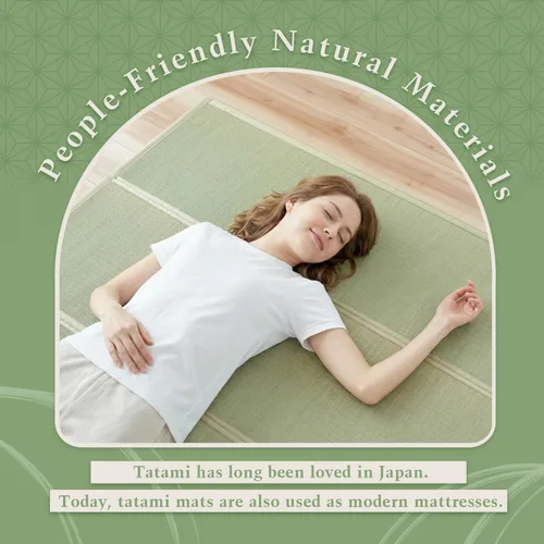 Miniatura 3 de Tatami Mat – Colchón plegable de tatami japonés Igusa, futón para dormir en el suelo de hierba rush, meditación, yoga Zen Tatami, individual XL por