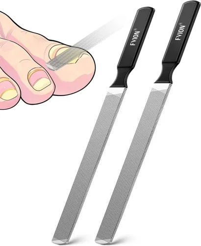 Miniatura 8 de FVION 2 limas de uñas largas de acero inoxidable de doble cara para uñas gruesas, lima profesional de uñas de los pies, herramienta de cuidado