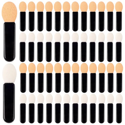Miniatura 11 de AUEAR, Paquete de 50 pinceles desechables para sombra de ojos, aplicadores de esponja ovalada con punta ovalada, brocha de doble cara, herramienta