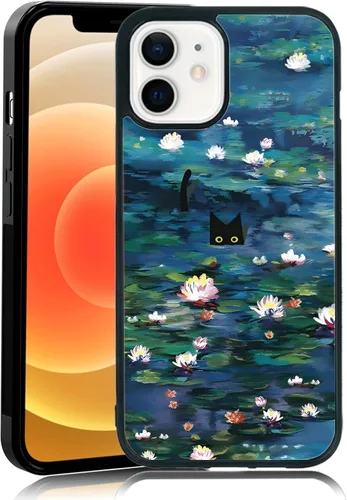 Miniatura 17 de Elegante funda de teléfono con diseño de gato Marie compatible con iPhone 11, funda de encaje dorado para iPhone, a prueba de golpes, rosa fucsia