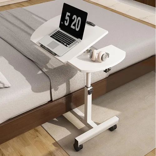 Miniatura 9 de Mesa auxiliar pequeña, mesa auxiliar para sala de estar, mesa auxiliar de ángulo ajustable, rotación de 360° con ruedas, mesa auxiliar móvil, fácil