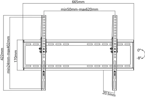 Miniatura 5 de Goobay 49741 Soporte de pared de 65 pulgadas inclinable para televisores de 37 a 70 pulgadas hasta 77.2 lbs máx. VESA 600 x 400