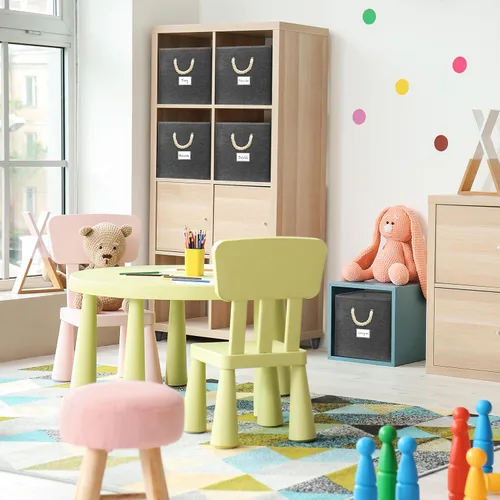 Miniatura 5 de SIMPLE HOUSEWARE Cubo de almacenamiento de 13 pulgadas con asas trenzadas, paquete de 3, color beige
