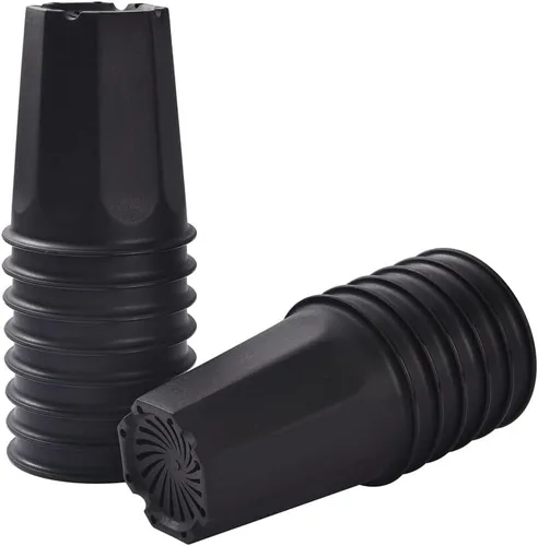 Paquete de 14 macetas de plástico negro profundo de 4.40 pulgadas para vivero y plántulas, contenedor redondo para trasplante, corte, suculentas