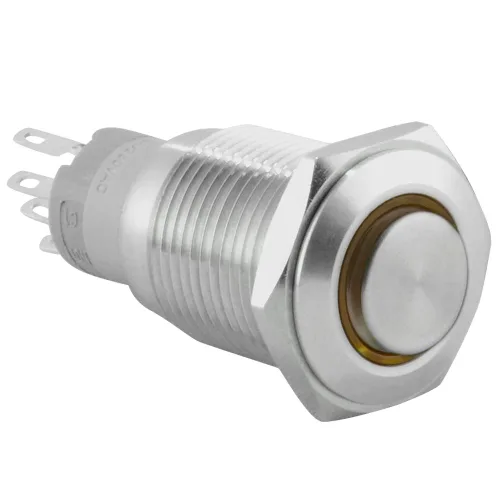 Miniatura 7 de JacobsParts Interruptor de arranque momentáneo de acero inoxidable plateado con LED azul para orificio de corte de panel de 1/2" (12 mm) de diámetro
