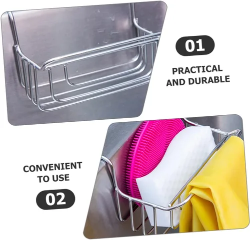 Miniatura 8 de SHOWERORO Escurridor de fregadero, cesta colgante, paño de cocina, colgador de paños de cocina, escurridor de platos, cesta de drenaje