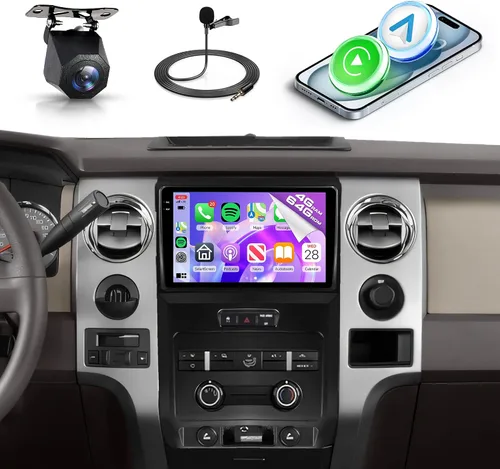 Rimoody 4+64G Android 15 Estéreo de coche para Ford F150 F-150 2009-2012 con Carplay inalámbrico Android Auto, 9 '' en la pantalla de la célula
