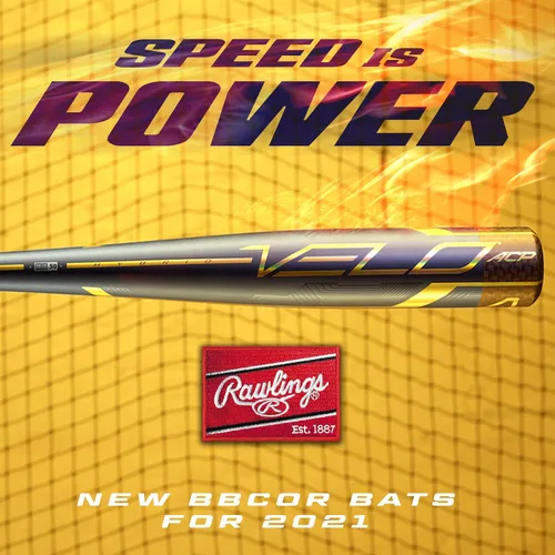 Miniatura 13 de Rawlings Bate de béisbol VELO BBCOR -3 gota 1 pieza aleación, tapa de extremo compuesto