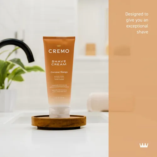 Miniatura 2 de Cremo Crema de afeitar para mujeres para piel sensible, hidratante, coco y mango, crema de afeitado ultra-deslizante para mujeres, combate rasguños