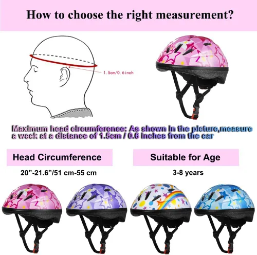 Miniatura 5 de Lamsion - Casco para niños ajustable para niños de 3 a 8 años, niños y niñas, casco para niños pequeños con juego de equipo deportivo de protección