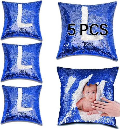 Miniatura 9 de ORJ Funda de almohada de lentejuelas de sublimación de 16 x 16 pulgadas, reversible, de sirena, decorativa, personalizada, para niños (verde)