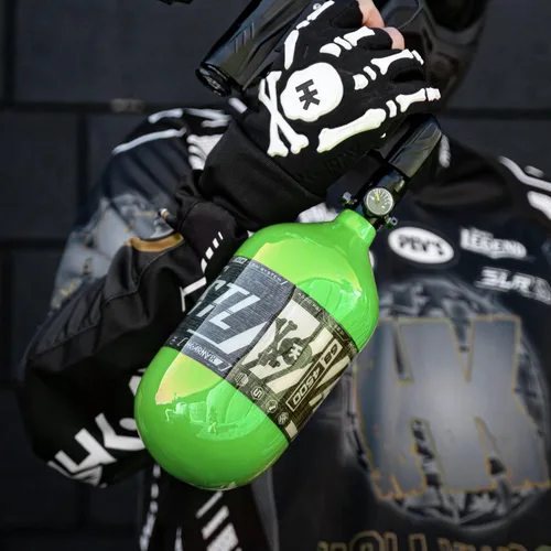 Miniatura 3 de HK Army 68ci 4500psi - Tanque de paintball HPA de fibra de carbono HSTL Verde neón