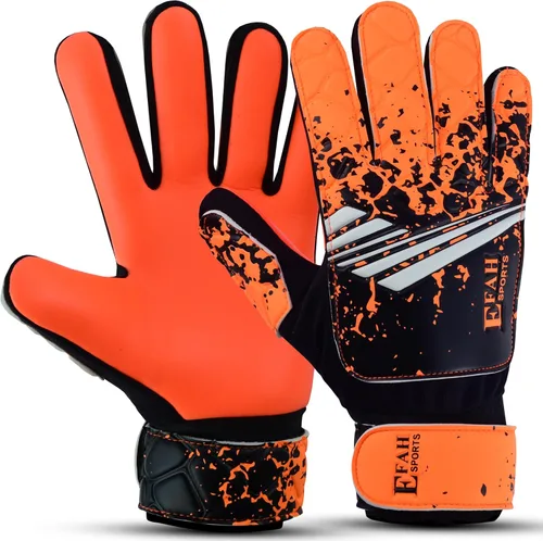 Guantes de portero de fútbol para niños y jóvenes, guantes de portero de fútbol con agarres fuertes Naranja