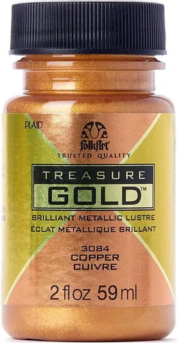 Miniatura 14 de FolkArt Treasure Brilliant - Pintura metálica, 4 onzas, oro verde Verde dorado