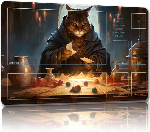 Miniatura 6 de Tapete de juego para MTG con bolsas de almacenamiento gratis, tapete de juego de 24 x 14 pulgadas TCG y alfombrillas de juego de mesa para cartas