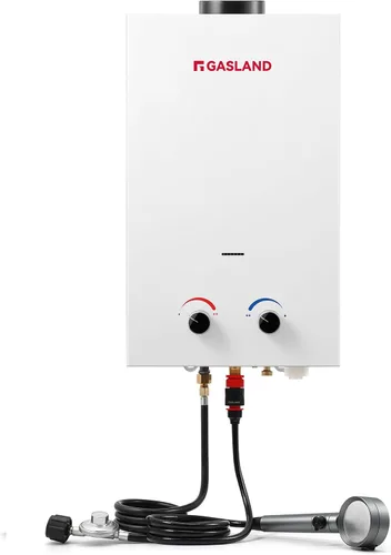 Miniatura 9 de GASLAND BS211 Calentador de agua de propano portátil para exteriores, 8L/2.11 GPM, agua caliente instantánea, protección contra sobrecalentamiento