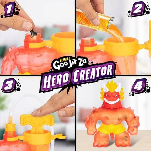 Miniatura 2 de Heroes of Goo Jit Zu Hero Creator - Crea tu propia figura de acción estirable Blazagon, 3 rellenos únicos