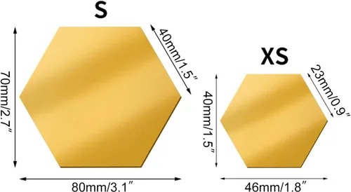 Miniatura 6 de 24 calcomanías de pared hexagonales de espejo de 1.811 in x 1.575 in, autoadhesivas y extraíbles, espejo acrílico, decoración de pared, para sala