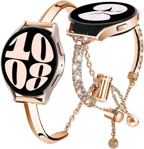 Miniatura 16 de DEALELE Bandas compatibles con Samsung Galaxy Watch 6/6 Classic / 5/5 Pro / 4/4 Classic / 3 1.614 in / Active 2, pulsera de repuesto de metal con 1#