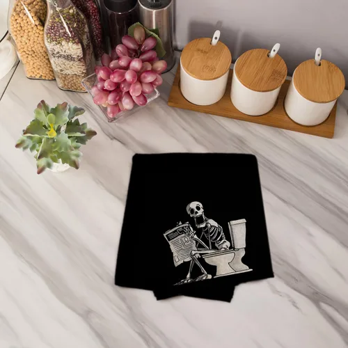 Miniatura 4 de Toallas de mano decorativas de esqueleto gótico para baño, regalos góticos para mujeres, decoración de baño de Halloween, divertidas toallas de mano