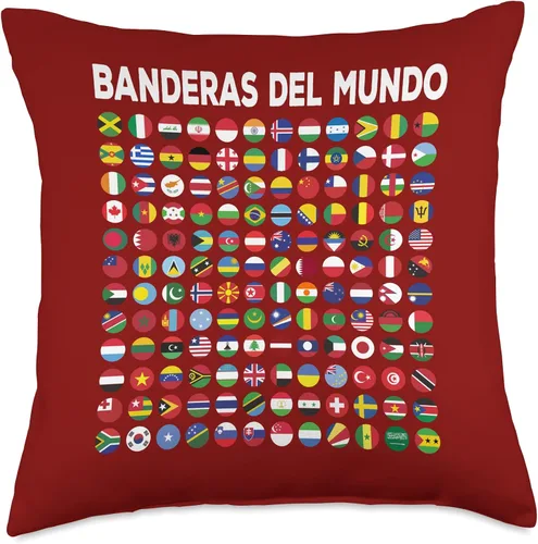 Miniatura 4 de Ideas de bandera mundial para niños y almohada de geografía Banderas Del Mundo