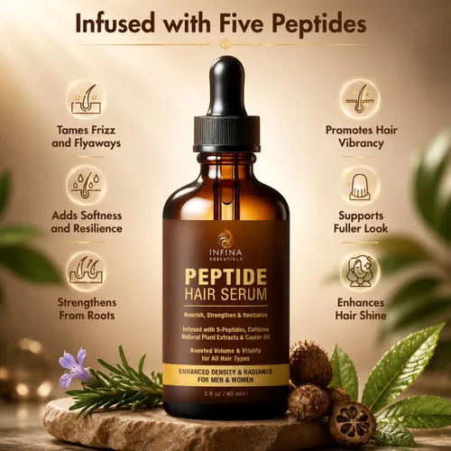 Miniatura 2 de INFINA ESSENTIALS Suero Capilar con Péptidos para el Crecimiento del Cabello Hombres y Mujeres - Péptidos de Cobre para el Crecimiento del Cabello