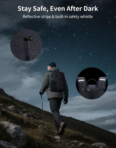 Miniatura 6 de ECOHUB Mochila pequeña de senderismo para hombres y mujeres, mochilas de viaje ligeras de 20 litros, resistentes al agua, para acampar, ciclismo