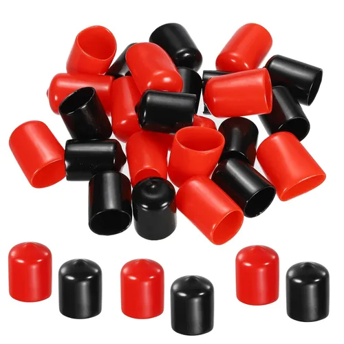 Miniatura 47 de MECCANIXITY 50 unids tapas de goma Surtido de 0.079 in PVC vinilo tornillo rosca protector para tornillo tornillo negro rojo
