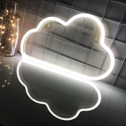 Letreros de neón de nube, luz LED para decoración de pared, funciona con pilas o USB, para dormitorio, estética, habitación de adolescentes, niñas,