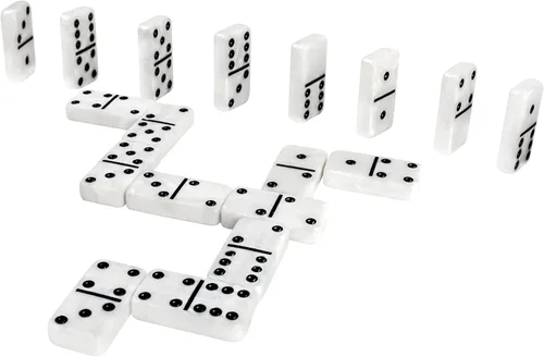 Miniatura 6 de Juego de dominó para adultos, juego de dominó doble de 6, 28 fichas blancas marmoleadas jumbo, juego de dominó para adultos y niños, juegos de mesa