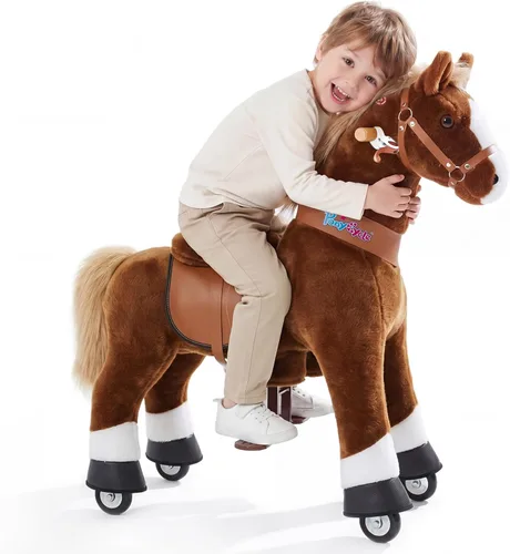 Miniatura 11 de PonyCycle Juguete de caballo para niños pequeños de 3 a 4 años con freno, accionado por niños, caballo mecánico mecánico, regalo de cumpleaños, Negro