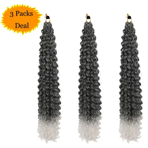 Miniatura 2 de 3 trenzas de ganchillo Passion Twist, cabello sintético preseparado para trenzar de 14 pulgadas, 3 paquetes de cabello trenzado pretrenzado