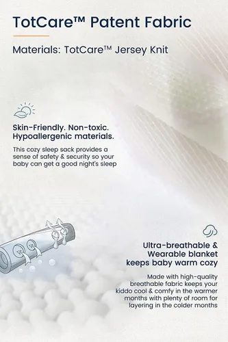 Miniatura 4 de TotAha - Saco de Dormir Ligero, Manta Portátil Elástica, Suave y Acogedora con Cremalleras Seguras de 2 Vías para 0-6-12-24 Meses 0.5 TOG