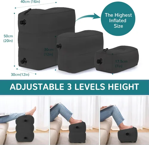 Miniatura 2 de Almohada Reposapiés Inflable Negro
