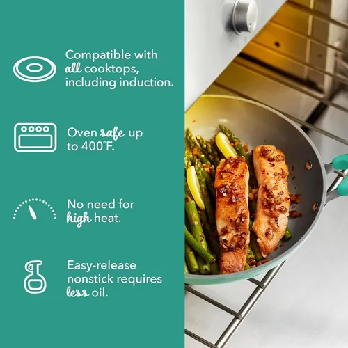 Miniatura 6 de Dash Dream Green - Juego de utensilios de cocina de aluminio reciclado, antiadherentes con revestimiento de cerámica y compatibles con inducción