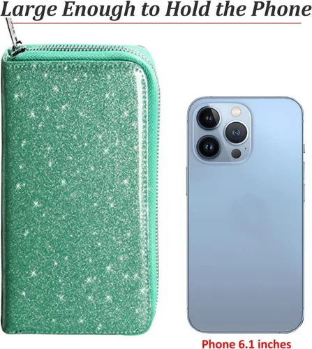 Miniatura 5 de Easyoulife Cartera de cuero genuino para mujer con tarjetero RFID seguro 36 ranuras