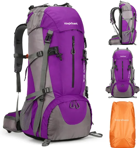 Miniatura 11 de Mochila de 70 L para Camping, Senderismo, Escalada al Aire Libre con Funda Impermeable para Lluvia Verde Armada (ArmyGreen)