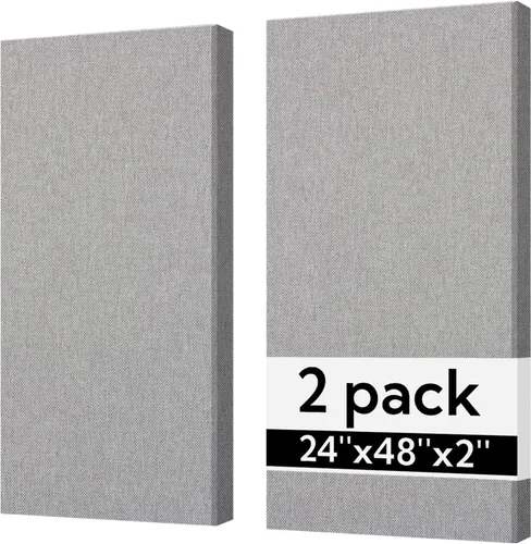 Miniatura 12 de Olanglab Paneles Acústicos Absorbentes de Sonido para Pared, Paquete de 2, Paneles de Amortiguación de Sonido de Fibra de Vidrio de 2'' 24''x48