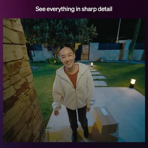 Miniatura 6 de Timbre de video Philips Hue Secure con cable, resolución 2K, vista de ángulo amplio, notificaciones, integración con luces Hue, audio bidireccional