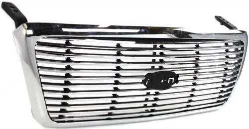 Miniatura 4 de Para Ford F-150 Conjunto de rejilla 2004 05 06 07 2008 Lariat con paquete cromado Inserto de barra estilo palanquilla cromada Nuevo
