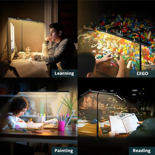 Miniatura 6 de Led Desk Lamp for Office Home, Architect Desk Lamp with Clamp, Ultra Bright Dimmable Table Light, Stepless Dimming and Tempering Desk Light for