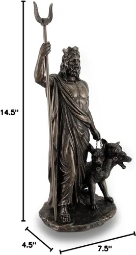 Miniatura 9 de Veronese Design Estatua griega de 12 7/8 pulgadas Hades del dios del inframundo fundido en frío de resina con acabado de bronce para decoración