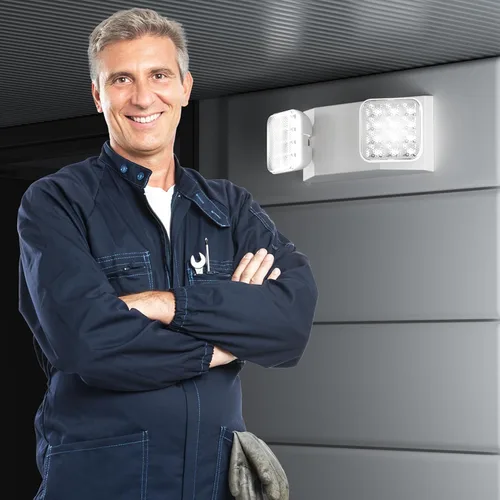 Miniatura 2 de Paquete de 6 luces LED de emergencia con batería de respaldo, iluminación de emergencia LED cuadrada ajustable de dos cabezales para el hogar
