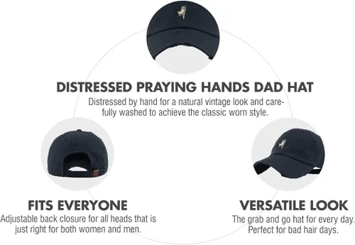 Miniatura 4 de Gorra de béisbol con diseño de manos rezando, para papá, estilo polo no construido, ajustable