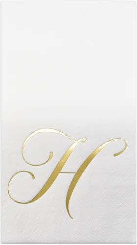 Miniatura 8 de Gift Boutique 100 Servilletas Doradas con Monograma para Invitados Letra B Paquete de Papel Desechable Elegante de Lámina Dorada Metálica Servilleta