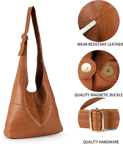 Miniatura 4 de Montana West - Bolso para mujer tipo hobo, ultra suave, plegable, con monedero